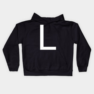 Helvetica L in white Kids Hoodie